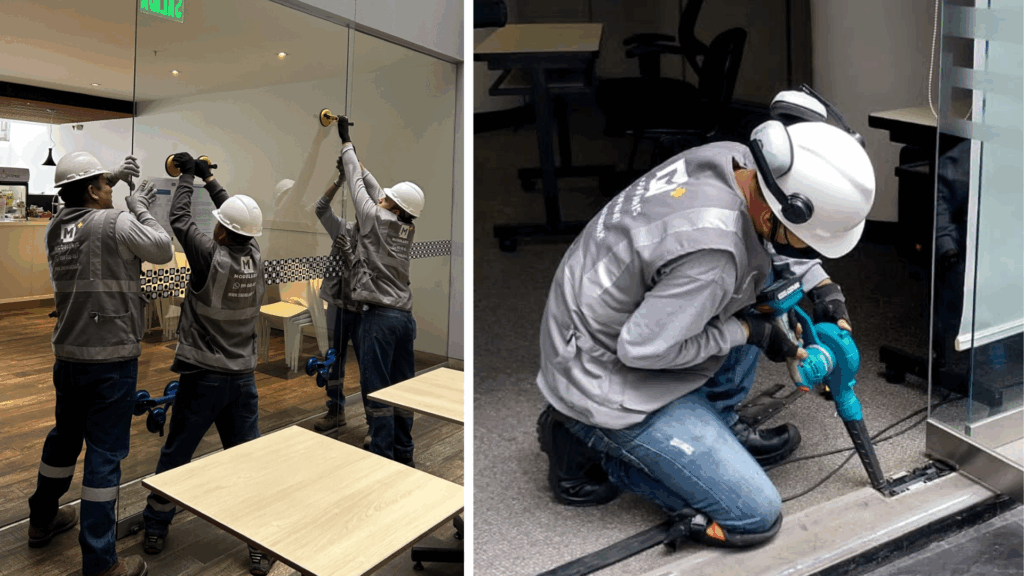 arreglo de mamparas, mantenimiento de mamparas, reparación de mamparas en Lima, mantenimiento de oficinas, Modularis Perú